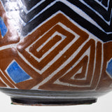 Luis Manuel Morales (b.1962) - Signed Vintage Michoacan Mexico Geometric Pottery Vase, Dated 1991