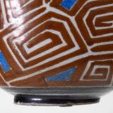 Luis Manuel Morales (b.1962) - Signed Vintage Michoacan Mexico Geometric Pottery Vase, Dated 1991