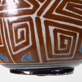 Luis Manuel Morales (b.1962) - Signed Vintage Michoacan Mexico Geometric Pottery Vase, Dated 1991