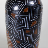 Luis Manuel Morales (b.1962) - Signed Vintage Michoacan Mexico Geometric Pottery Vase, Dated 1991