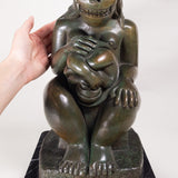 Francisco Arturo Marin (1907-1979) - Mother and Child Bronze Statue on Marble Base