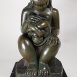Francisco Arturo Marin (1907-1979) - Mother and Child Bronze Statue on Marble Base