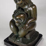 Francisco Arturo Marin (1907-1979) - Mother and Child Bronze Statue on Marble Base