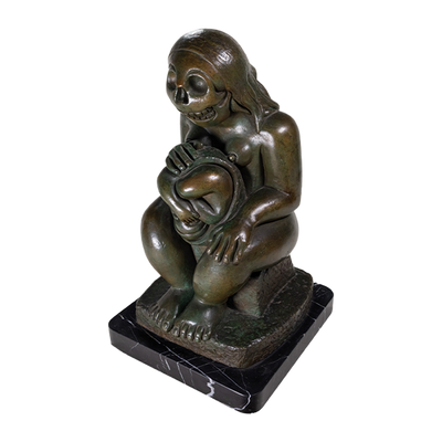 Francisco Arturo Marin (1907-1979) - Mother and Child Bronze Statue on Marble Base