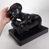 Francisco Arturo Marin (1907-1979) - "The Meal Grinder" Bronze Statue on Marble Base