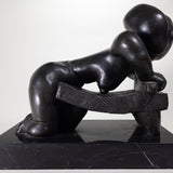 Francisco Arturo Marin (1907-1979) - "The Meal Grinder" Bronze Statue on Marble Base