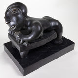 Francisco Arturo Marin (1907-1979) - "The Meal Grinder" Bronze Statue on Marble Base