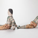 Rare Pair of Antique Mexican Wood Toy Figures, C.19/20th Century