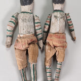 Rare Pair of Antique Mexican Wood Toy Figures, C.19/20th Century