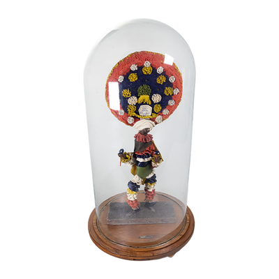 Luis Hidalgo (1901-1986) - "Danzas de Etla" Mexican Wax Figure with Glass Dome, Dated 1932