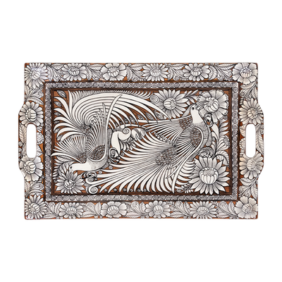 Candido Alejo Rios - Vintage Guerrero Mexican Wood Tray