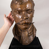 Ignacio Asúnsolo (1890-1965) - Emiliano Zapata Brass Bust on Marble Base, C.1930