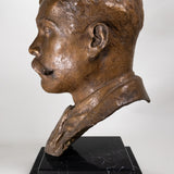 Ignacio Asúnsolo (1890-1965) - Emiliano Zapata Brass Bust on Marble Base, C.1930