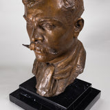 Ignacio Asúnsolo (1890-1965) - Emiliano Zapata Brass Bust on Marble Base, C.1930