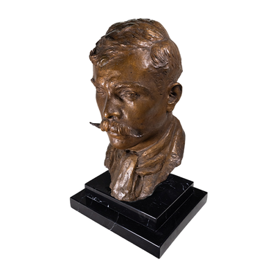 Ignacio Asúnsolo (1890-1965) - Emiliano Zapata Brass Bust on Marble Base, C.1930