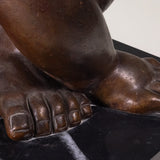 Francisco Arturo Marin (1907-1979) - Sitting Woman Bronze Statue on Marble Base