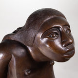 Francisco Arturo Marin (1907-1979) - Sitting Woman Bronze Statue on Marble Base