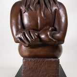 Francisco Arturo Marin (1907-1979) - Sitting Woman Bronze Statue on Marble Base