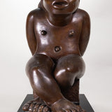 Francisco Arturo Marin (1907-1979) - Sitting Woman Bronze Statue on Marble Base
