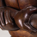 Francisco Arturo Marin (1907-1979) - Sitting Woman Bronze Statue on Marble Base