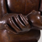 Francisco Arturo Marin (1907-1979) - Sitting Woman Bronze Statue on Marble Base