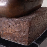 Francisco Arturo Marin (1907-1979) - Sitting Woman Bronze Statue on Marble Base