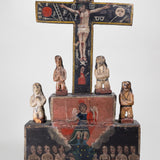 19th Century Spanish Colonial Carved Cross of Souls Bulto