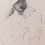 Lucretia van Horn (1882-1970) - Antique Pair of Graphite and Ink on Paper Artworks, Diego Rivera Influence