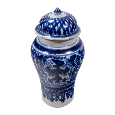 Ysauro Uriarte & Enrique Ventosa - Signed Antique Puebla Mexican Talavera Jar with Lid