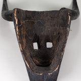 Vintage Mexican Wood Pastorela Devil Bull Dance Mask, Guanajuato, C.1930-40s