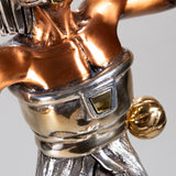 Martín Medoza - "Aztec Ball Player" Silver and Copper Silver Clad Statue, 20th Century