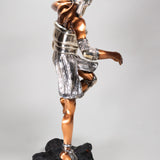 Martín Medoza - "Aztec Ball Player" Silver and Copper Silver Clad Statue, 20th Century