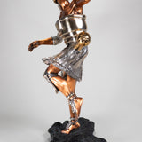 Martín Medoza - "Aztec Ball Player" Silver and Copper Silver Clad Statue, 20th Century