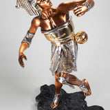 Martín Medoza - "Aztec Ball Player" Silver and Copper Silver Clad Statue, 20th Century