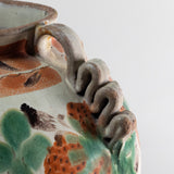 Antique 19th C. Guanajuato Mexican Pottery Vase with Lace Handles
