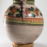 Antique Guanajuato Mexican Pottery Vase with Lace Handles