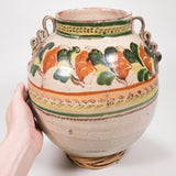 Antique Guanajuato Mexican Pottery Vase with Lace Handles