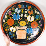 Rare Matching Pair of Large Mexican Bateas, 25"Dia.