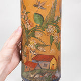 C.1930s Tonala Mexican Elaborately Painted Cylinder Form Pottery Vase
