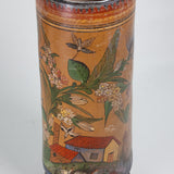 C.1930s Tonala Mexican Elaborately Painted Cylinder Form Pottery Vase