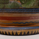 C.1930s Tonala Mexican Elaborately Painted Cylinder Form Pottery Vase