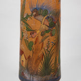 C.1930s Tonala Mexican Elaborately Painted Cylinder Form Pottery Vase