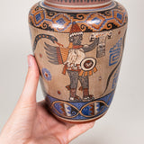 Set of 3 Vintage Tlaquepaque Mexican Aztec Revival Vases