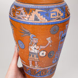 Set of 3 Vintage Tlaquepaque Mexican Aztec Revival Vases