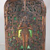 Brass and Green Gemstone Mayan Lamp Box