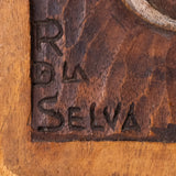 Roberto de la Selva (1895-1957) - "El Niño y Sus Juegetes", Rare 1930s Wood Carved Bas Relief