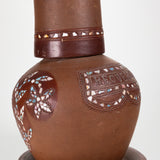 Antique Cuernavaca Tourist Pottery Water Bottle with Cup and Plate