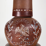 Antique Cuernavaca Tourist Pottery Water Bottle with Cup and Plate