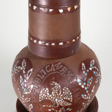 Antique Cuernavaca Tourist Pottery Water Bottle with Cup and Plate