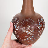 Antique Cuernavaca Tourist Pottery Water Bottle with Cup and Plate